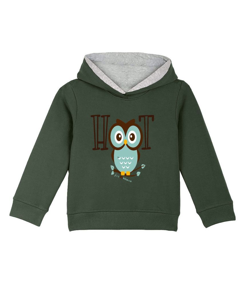     			Naughty Ninos Boys Green Printed Hooded Sweatshirt