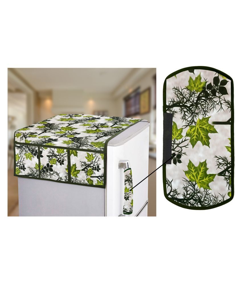     			E-Retailer Set of 2 Polyester Green Fridge Top Cover