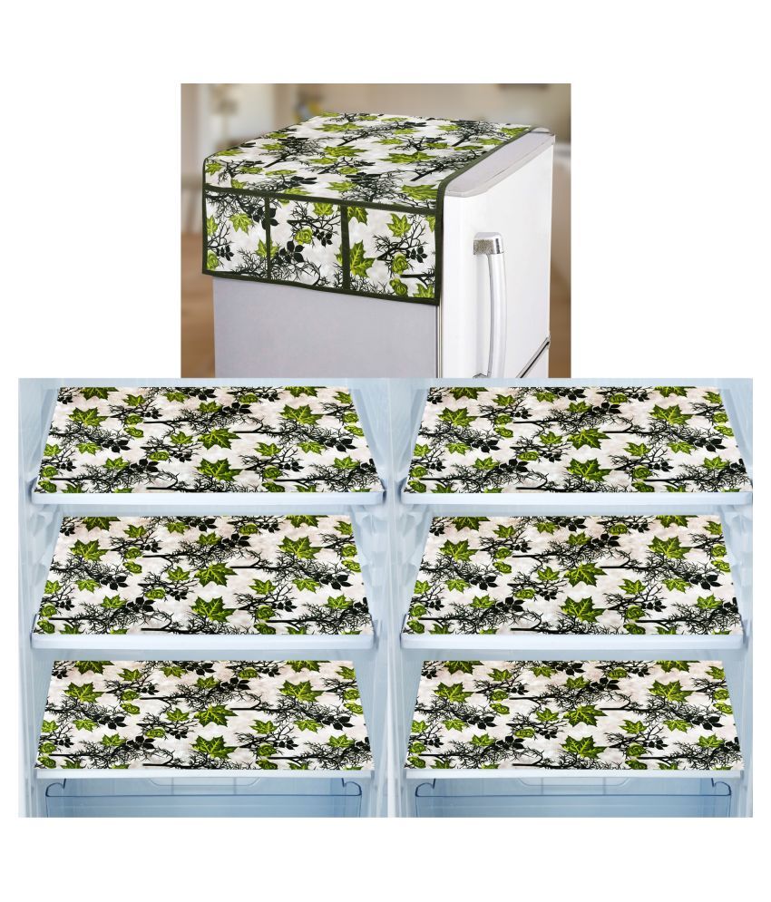     			E-Retailer Set of 7 PVC Green Fridge Top Cover