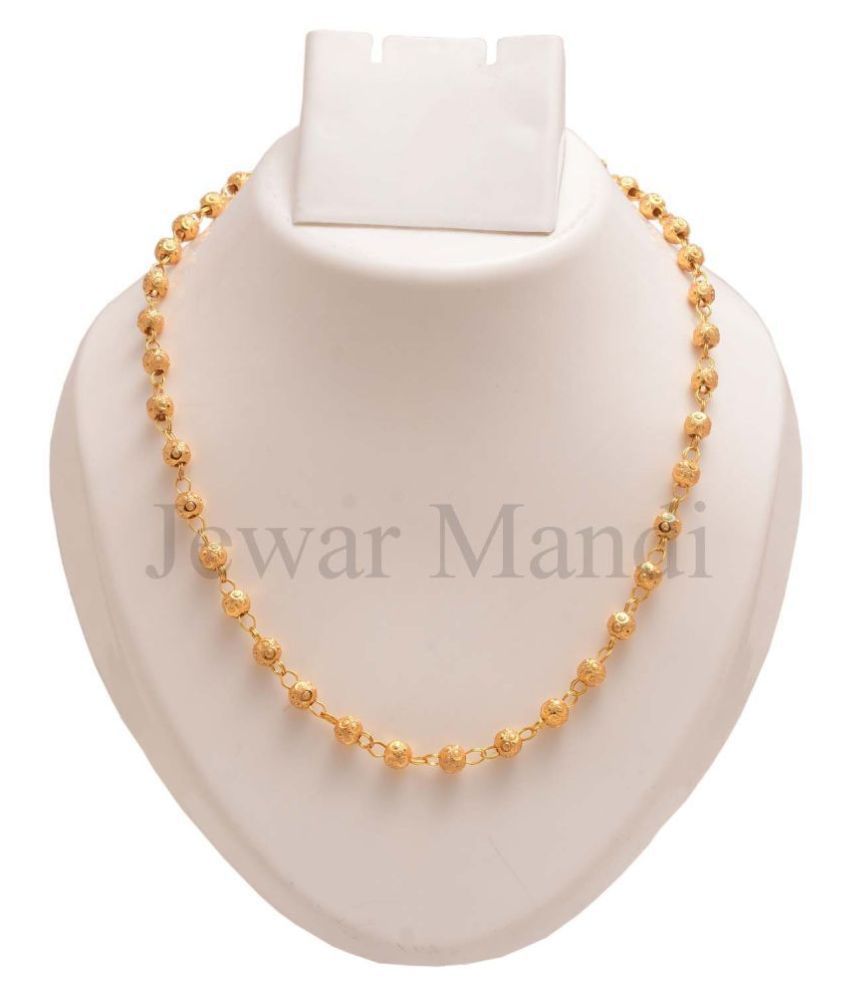     			Jewar Mandi Chain Gold Plated Rich Look Long Size Latest Designer Daily Use Jewelry for Men Women, Boys Girls, Unisex