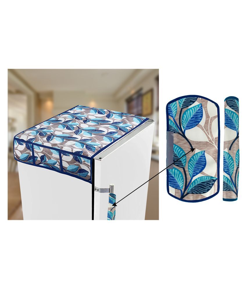     			E-Retailer Set of 3 Polyester Blue Fridge Top Cover