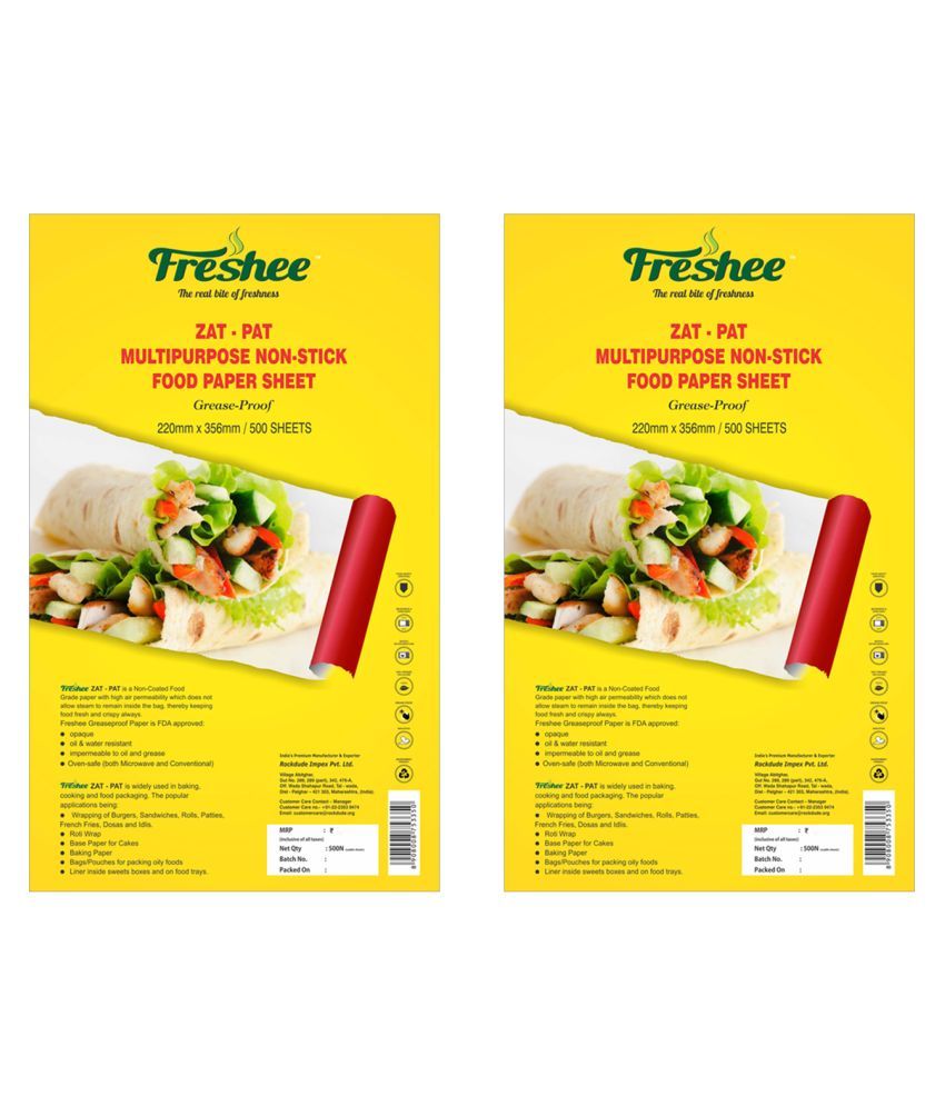     			Freshee Greaseproof Paper Pre Cut Non-Stick Food Paper 220m x 350mm Pack of 2,