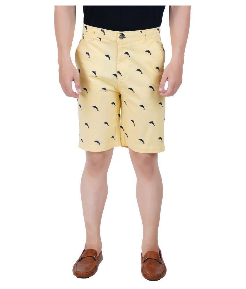 HUDSON & BARROW Yellow Shorts - Buy HUDSON & BARROW Yellow Shorts