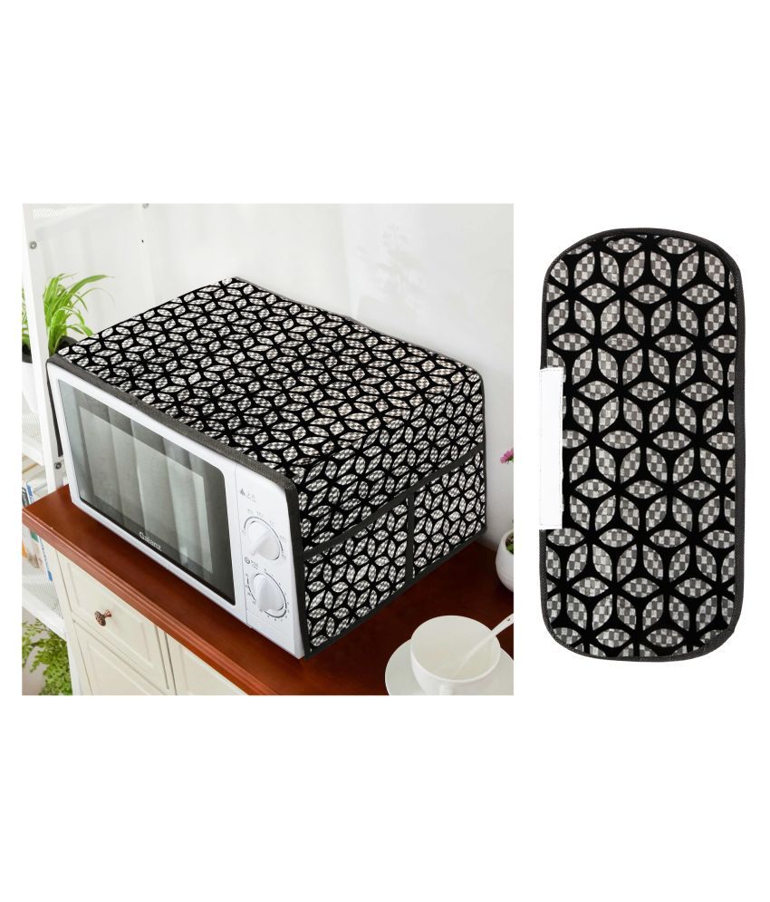     			E-Retailer Set of 2 Polyester Gray Microwave Oven Cover -