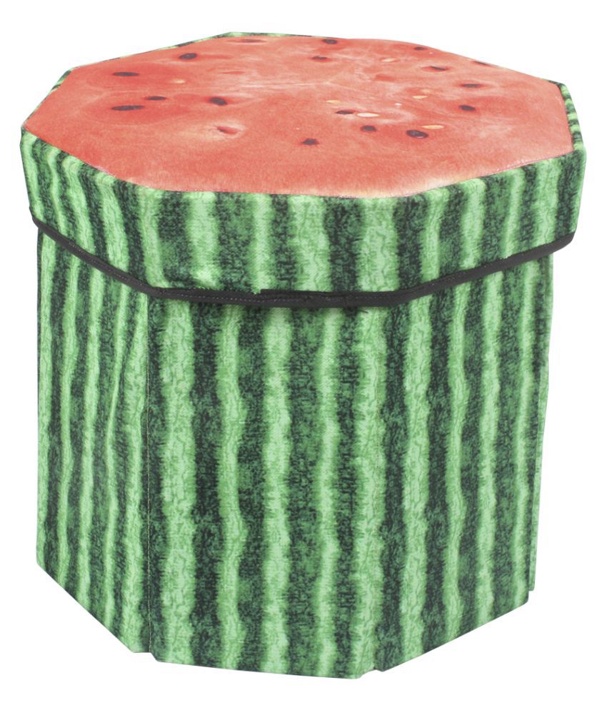     			PrettyKrafts Fabric Stool for Living Room/Coffee Table/Stool with Storage, Water Melon