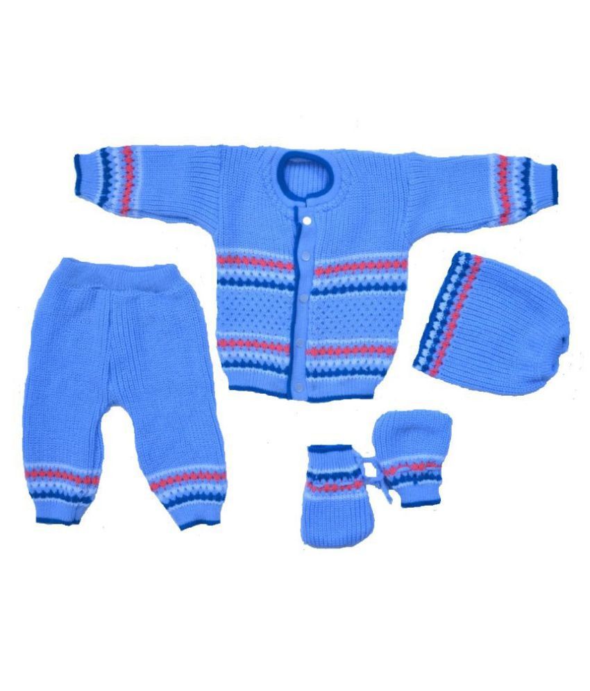 Shorie Knits Baby Woollen Baby Suit (Sky Blue 36 Months) Buy Shorie