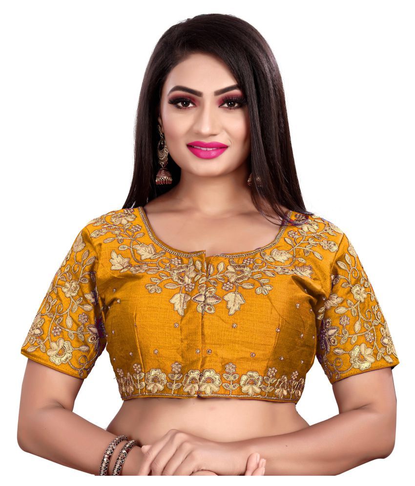 mustard color readymade blouse