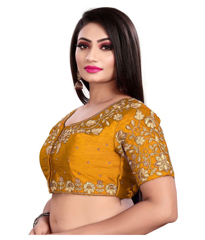 mustard color readymade blouse