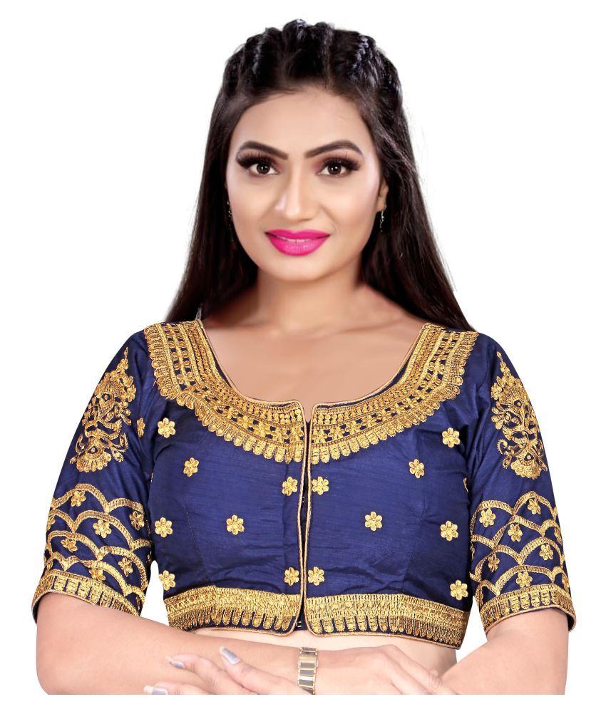 navy silk blouse uk