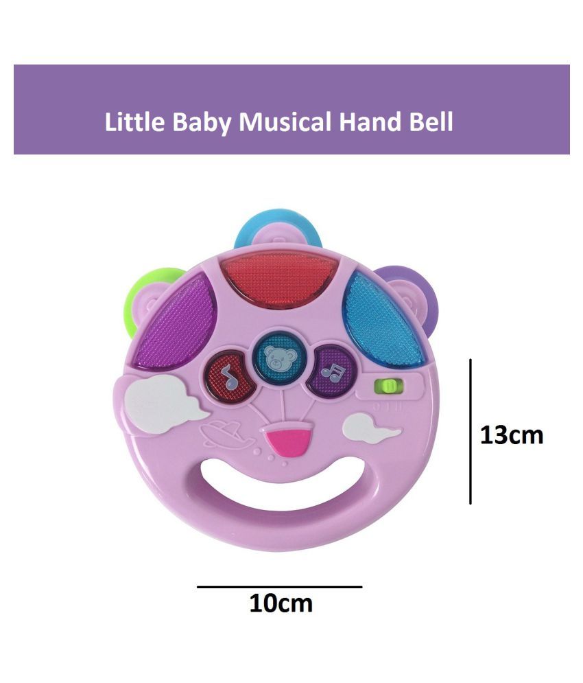 Musical Hand Bell Rattle Toy with Flashing Lights and Sound Effects for