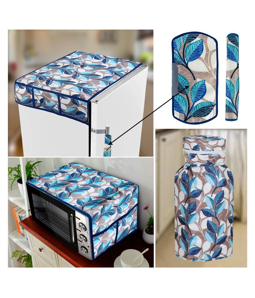     			E-Retailer Set of 5 Polyester Blue Fridge Top Cover