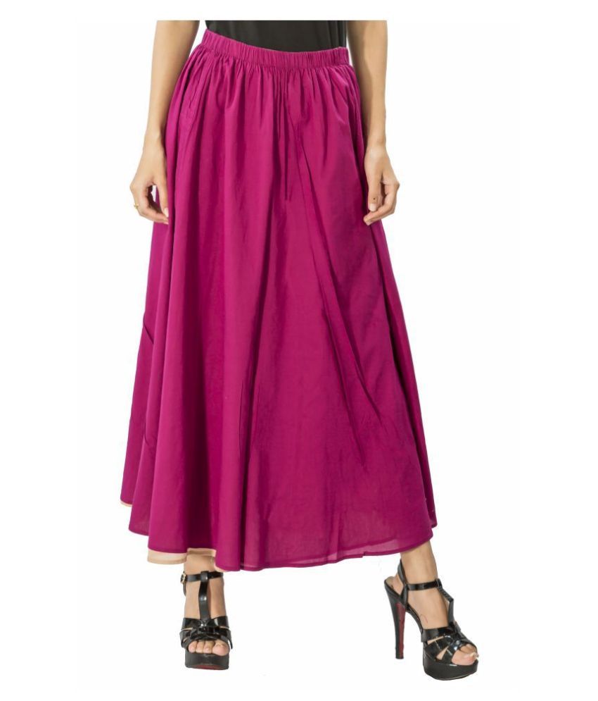 Buy GOODWILL Cotton ALine Skirt Purple Online at Best Prices in