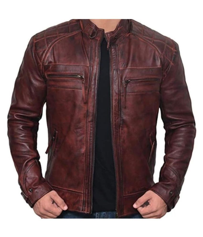 LEATHER TOUCH Brown Leather Jacket - Buy LEATHER TOUCH Brown Leather ...