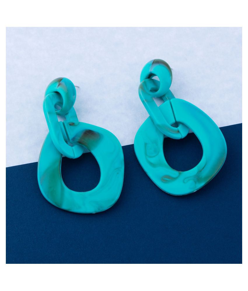 Elegant Ocean Blue Designer Partywear Earring For Girls And Women Jewellery