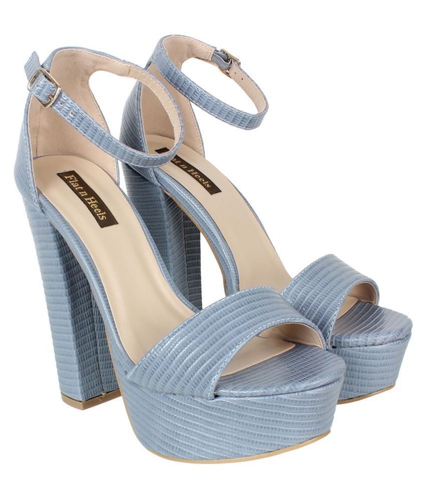 blue block high heels