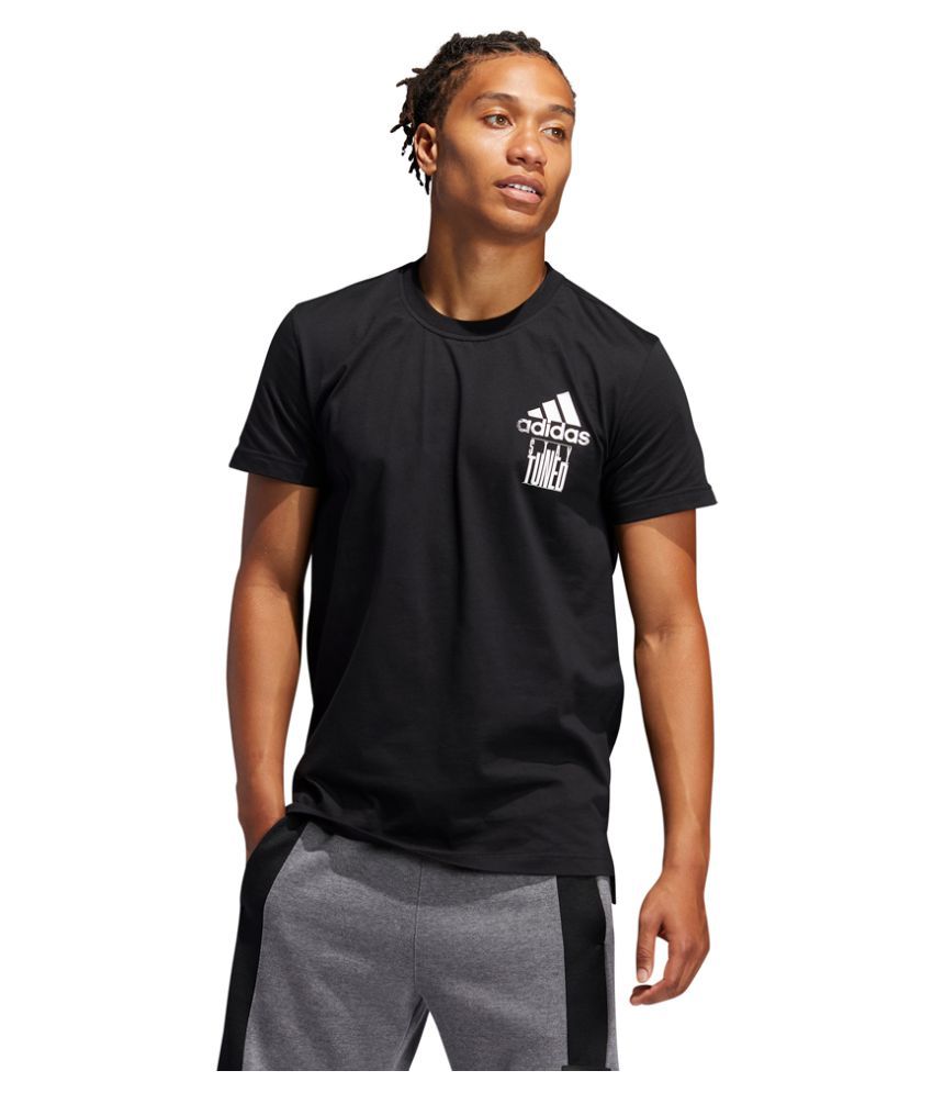 Adidas Black Cotton T-Shirt - Buy Adidas Black Cotton T-Shirt Online at
