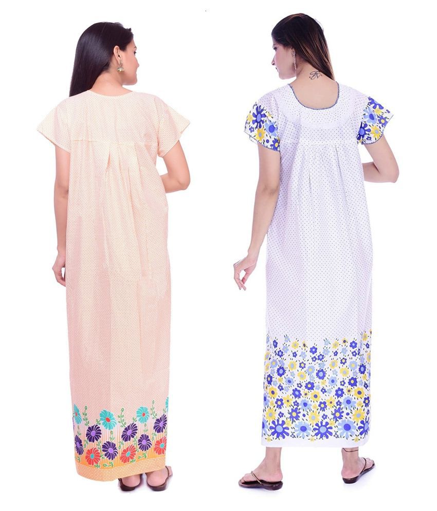 Buy Apratim Cotton Nighty & Night Gowns - Multi Color Online at Best ...
