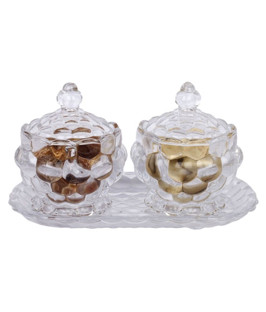 CRYSTALIA SNACK SET 2 BOWLS 1 TRAY Buy Online at Best Price in India