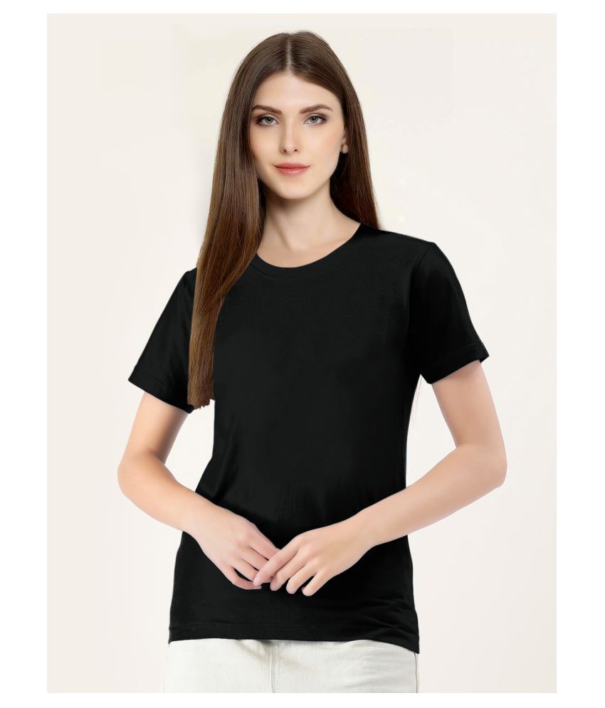 ladies black cotton t shirt