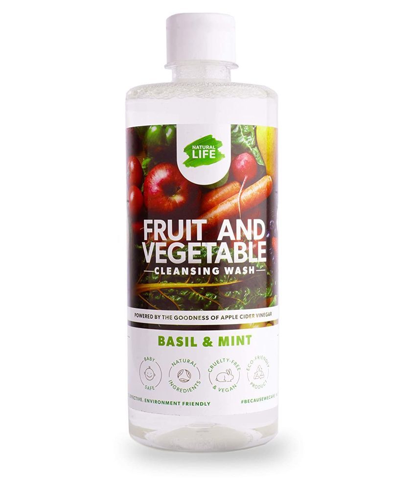 Natural Life 100 Safe Fruits and Vegetables Cleaner, 500 ml Remove