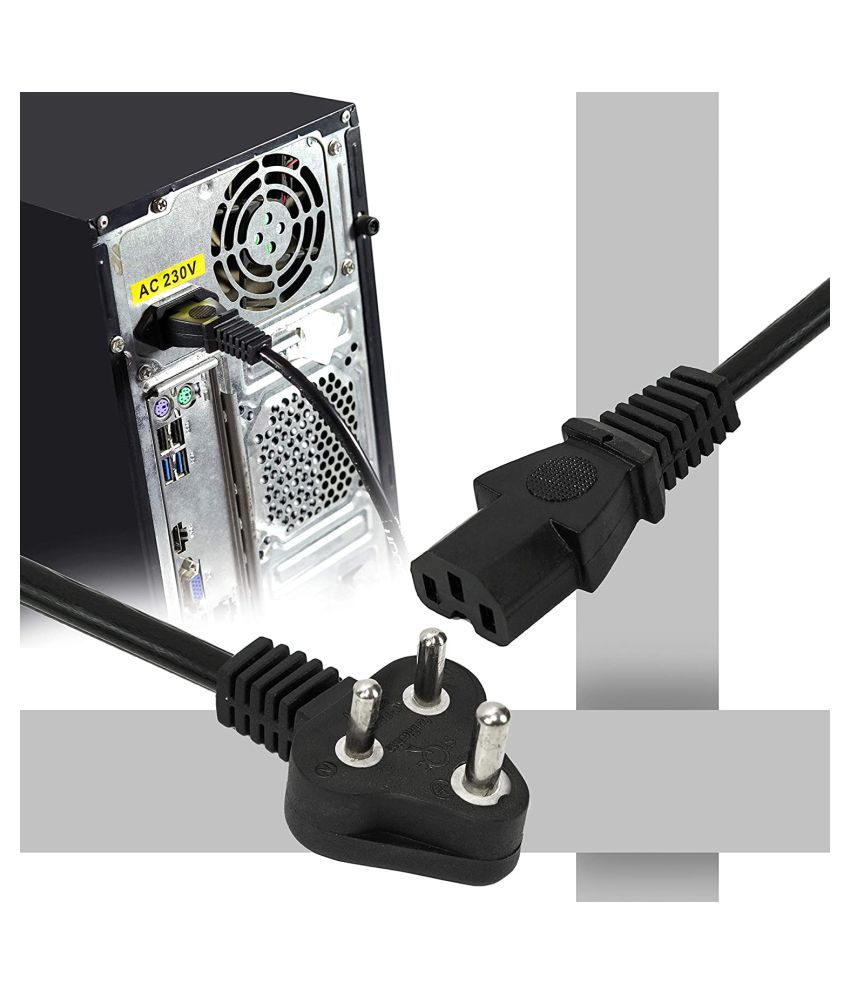 Worldclass 1.5m Power Cord Power Cable for Desktop PC/Monitor/SMPS
