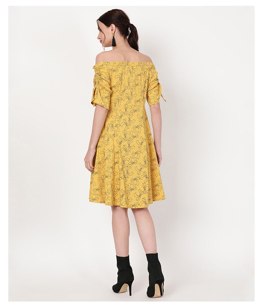 V2 Cotton Yellow A line Dress Buy V2 Cotton Yellow A line Dress