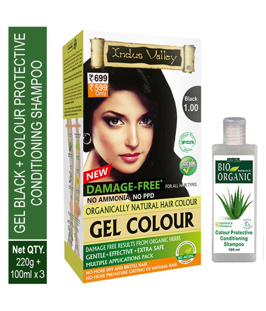Indus Valley Gel Black And Colour Protective Shampoo Permanent Hair Color  Black Combo Pack: Buy Indus Valley Gel Black And Colour Protective Shampoo  Permanent Hair Color Black Combo Pack at Best Prices