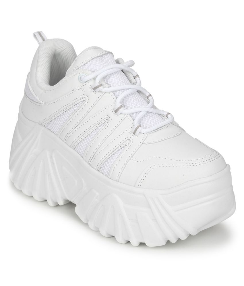 truffle collection white solid sneakers