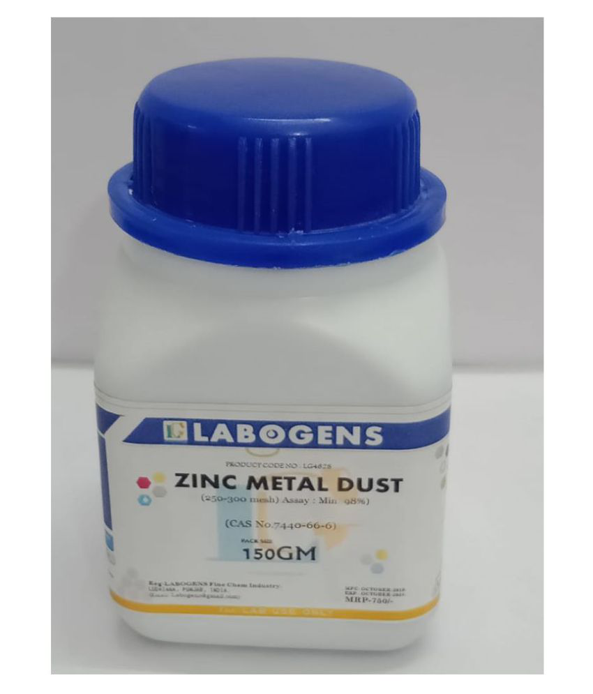     			LABOGENS ZINC METAL DUST, 150 gm (Grey) (325 mesh) Assay 99.99% Purity