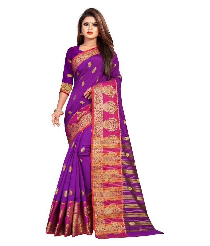 purple cotton sarees