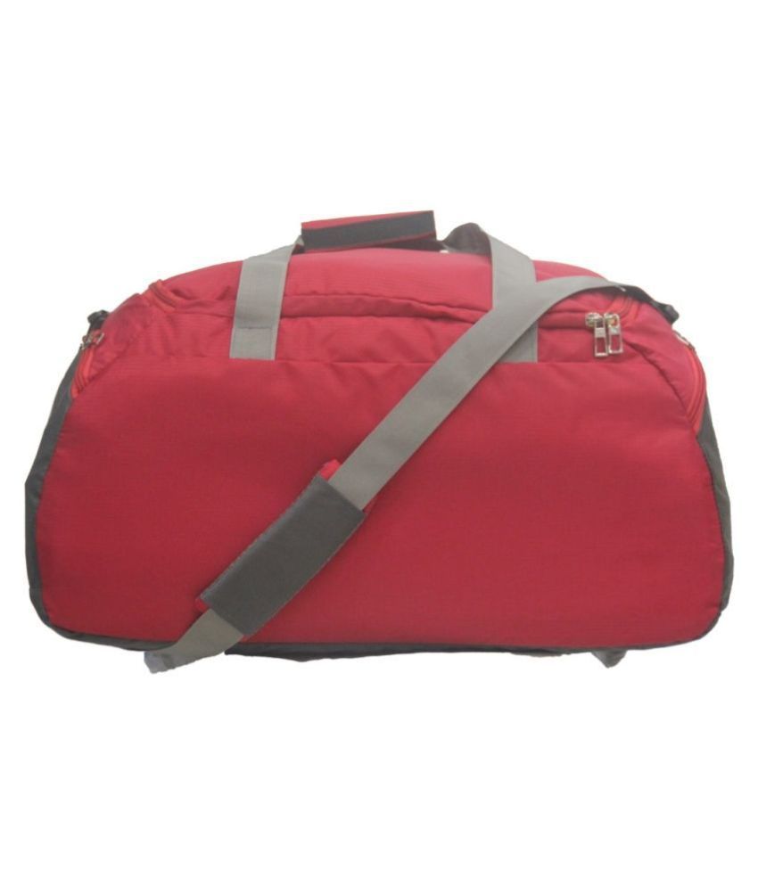 small red duffle bag