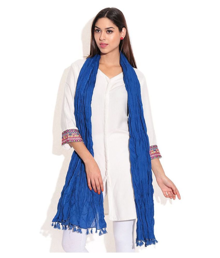 HG HAWA Blue Cotton Dupatta Price in India Buy HG HAWA Blue Cotton