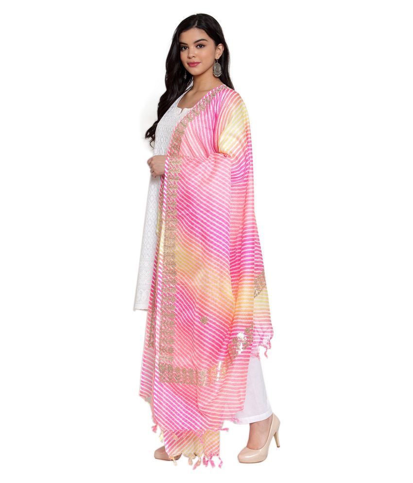 JABAMA Multicoloured Cotton Leheria Dupatta Price in India Buy JABAMA