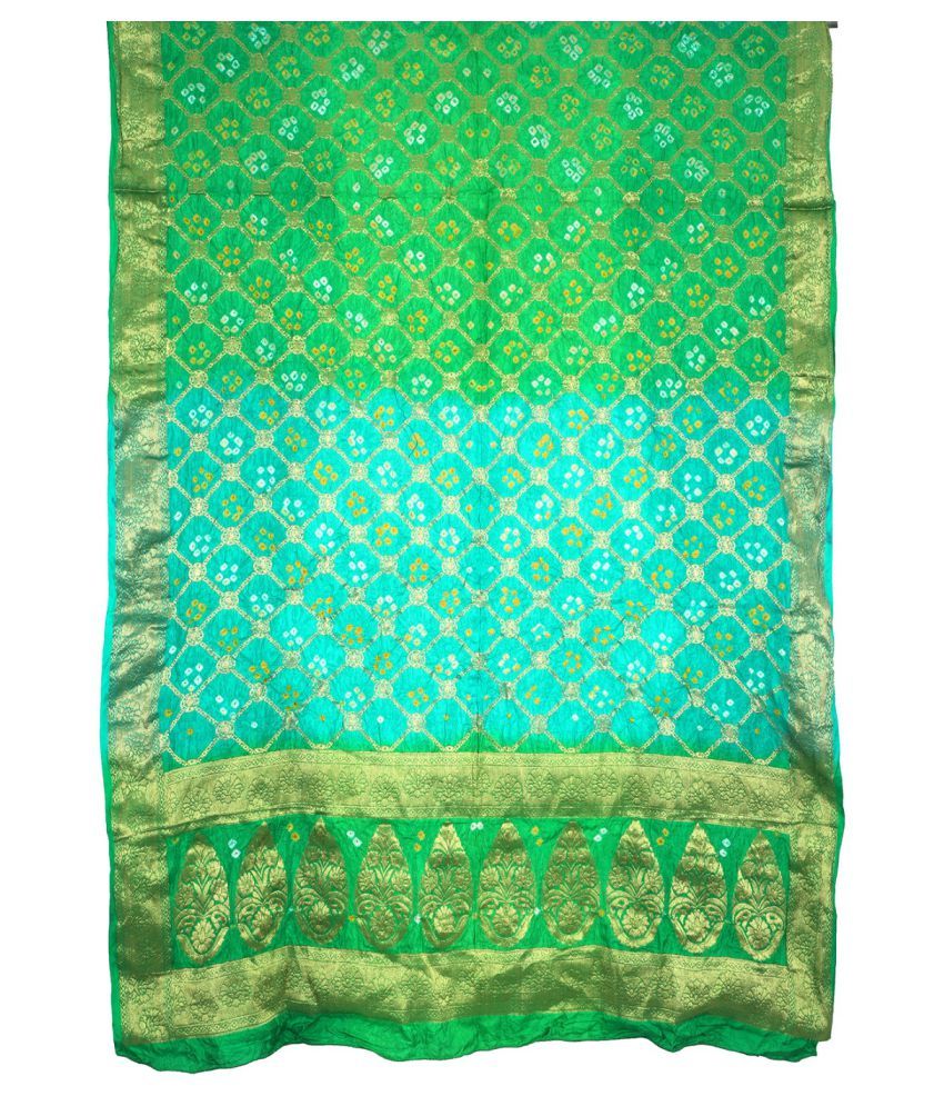     			Apratim Green Banarasi Silk Dupatta