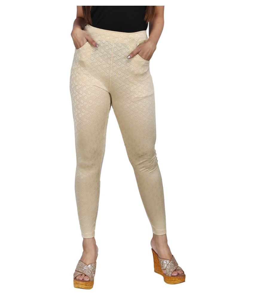 gold jeggings