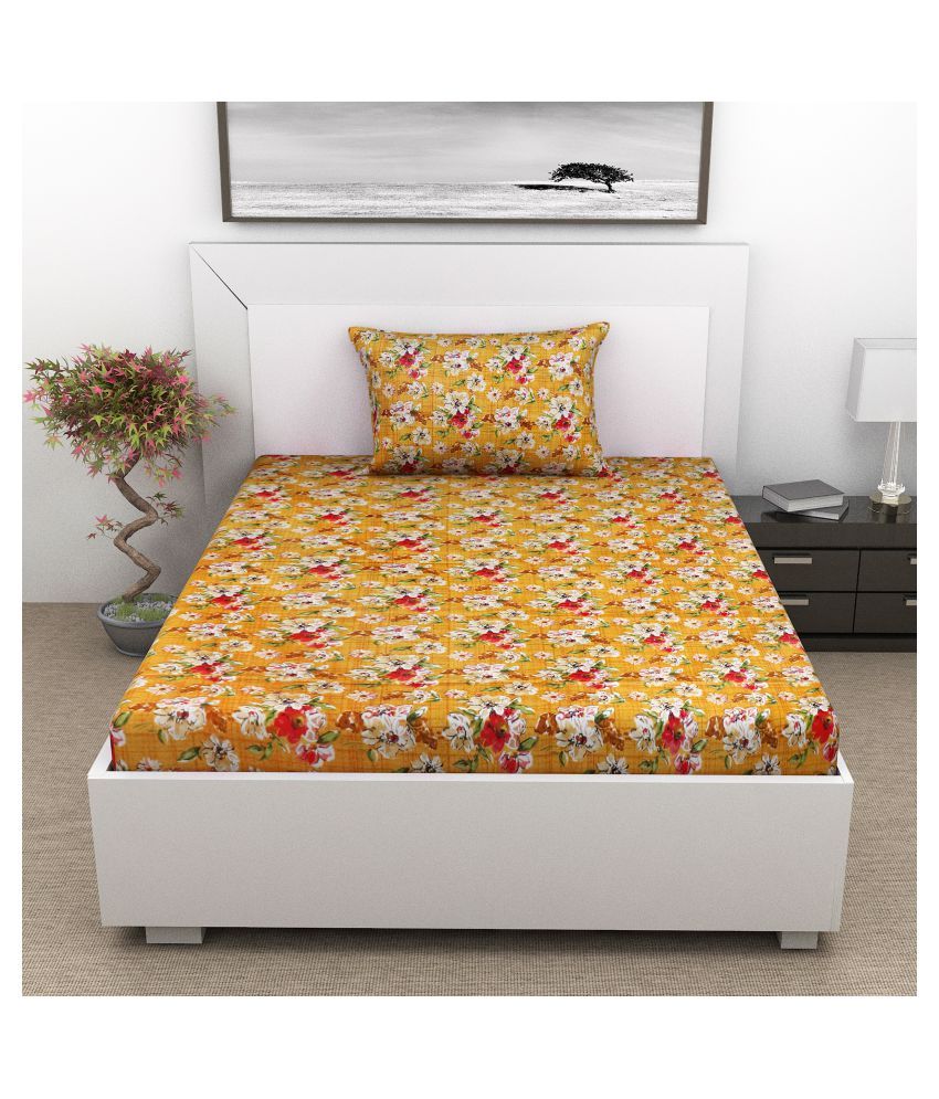 Sweet Home Assorted Cotton Single Bedsheet with 1 Pillow Cover Buy