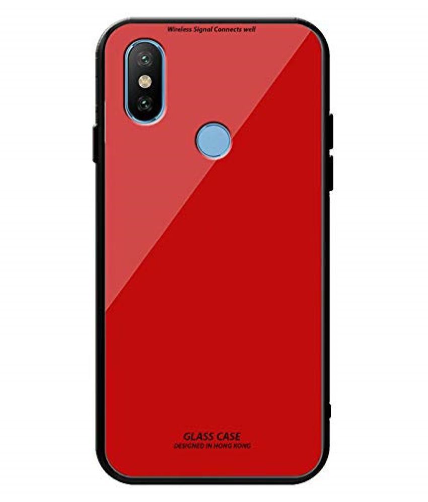 Mi A2 Glass Cover Clickfleek Red Plain Back Covers Online At Low Prices Snapdeal India 7801