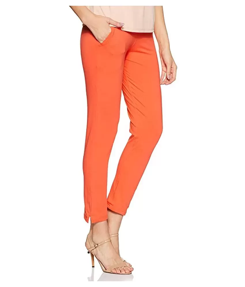 Buy Sunshine Enterprises Women's Lyra Cotton Ankle Length Stretchable Kurti  Pants (Free Size (Fits M- XXL), Red) at Amazon.in