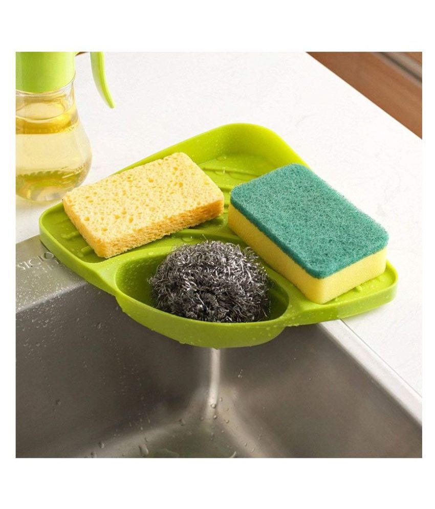     			Vittamix Plastic Kitchen Corner Shelf with Tray Holder Multipurpose Kitchen Sink Organizer Tool for Dish Wash