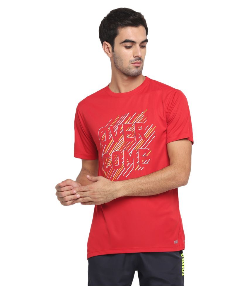     			YUUKI - Red Polyester Regular Fit Men's Sports T-Shirt ( Pack of 1 )