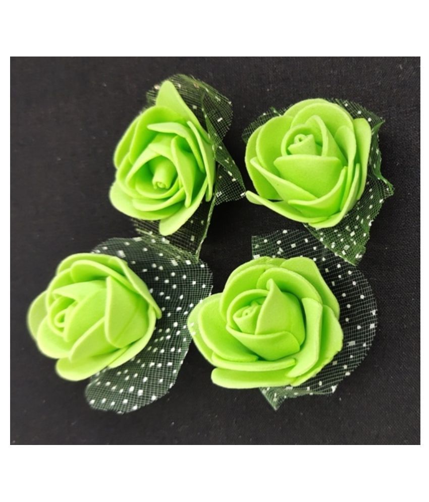48Pcs Green Color Rose Foam Artificial Flower For Craft & Party