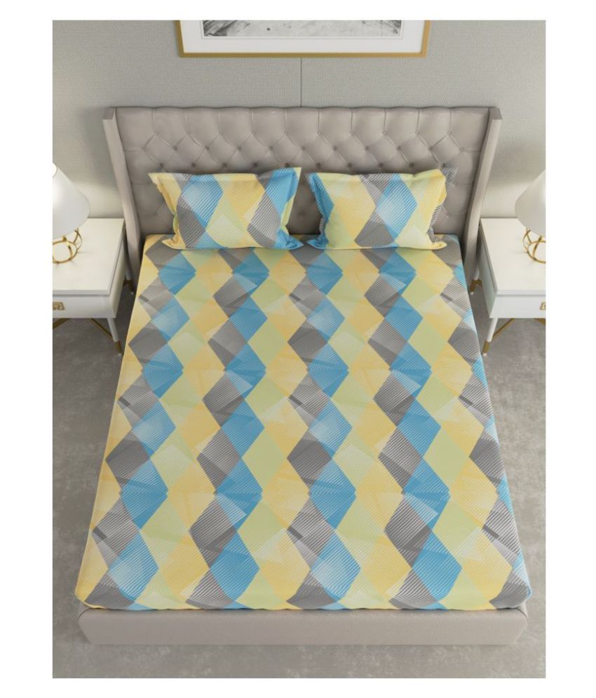 Raymond Home Cotton Double Bedsheet with 2 Pillow Covers ( 220 cm x 240