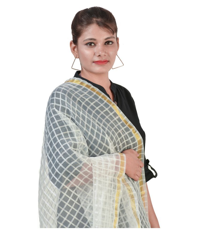 white gown with banarasi dupatta