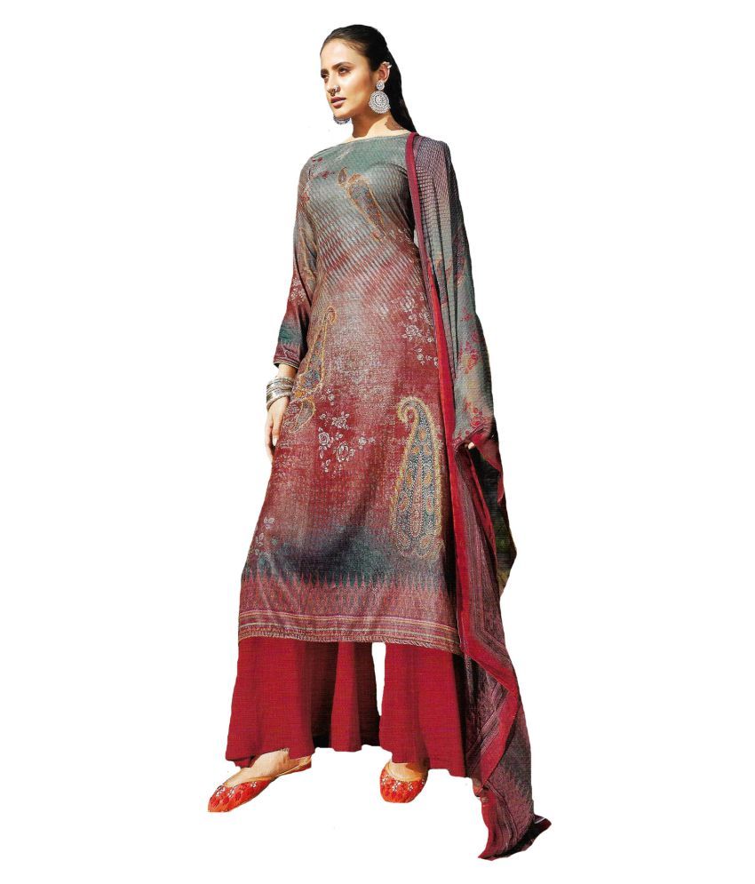 Varun Cloth House Red Velvet Unstitched Dress Material Buy Varun