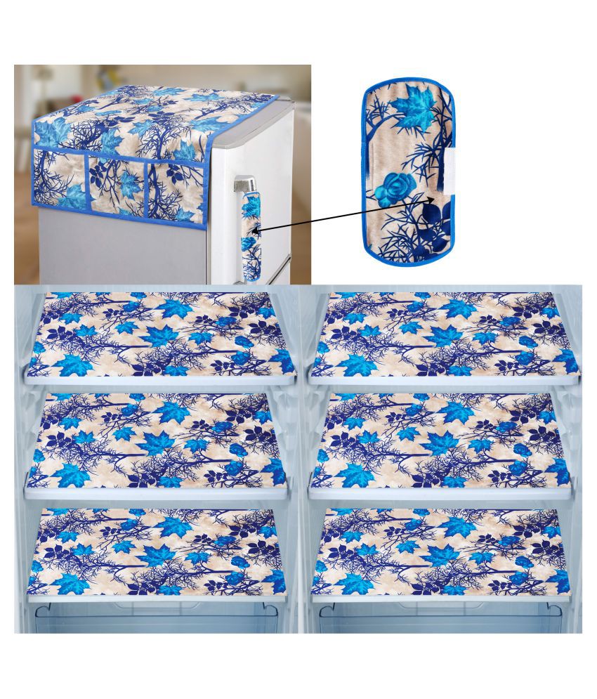    			E-Retailer Set of 8 PVC Blue Fridge Top Cover