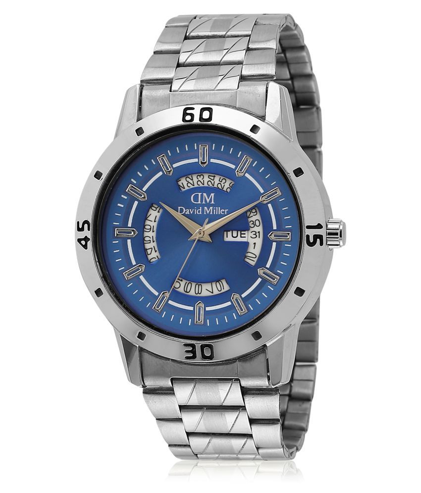     			David Miller - Silver Metal Analog Men's Watch