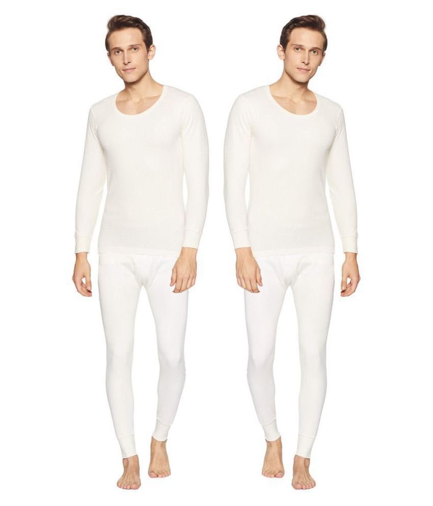     			Dixcy Scott - White Cotton Men's Thermal Sets ( Pack of 2 )
