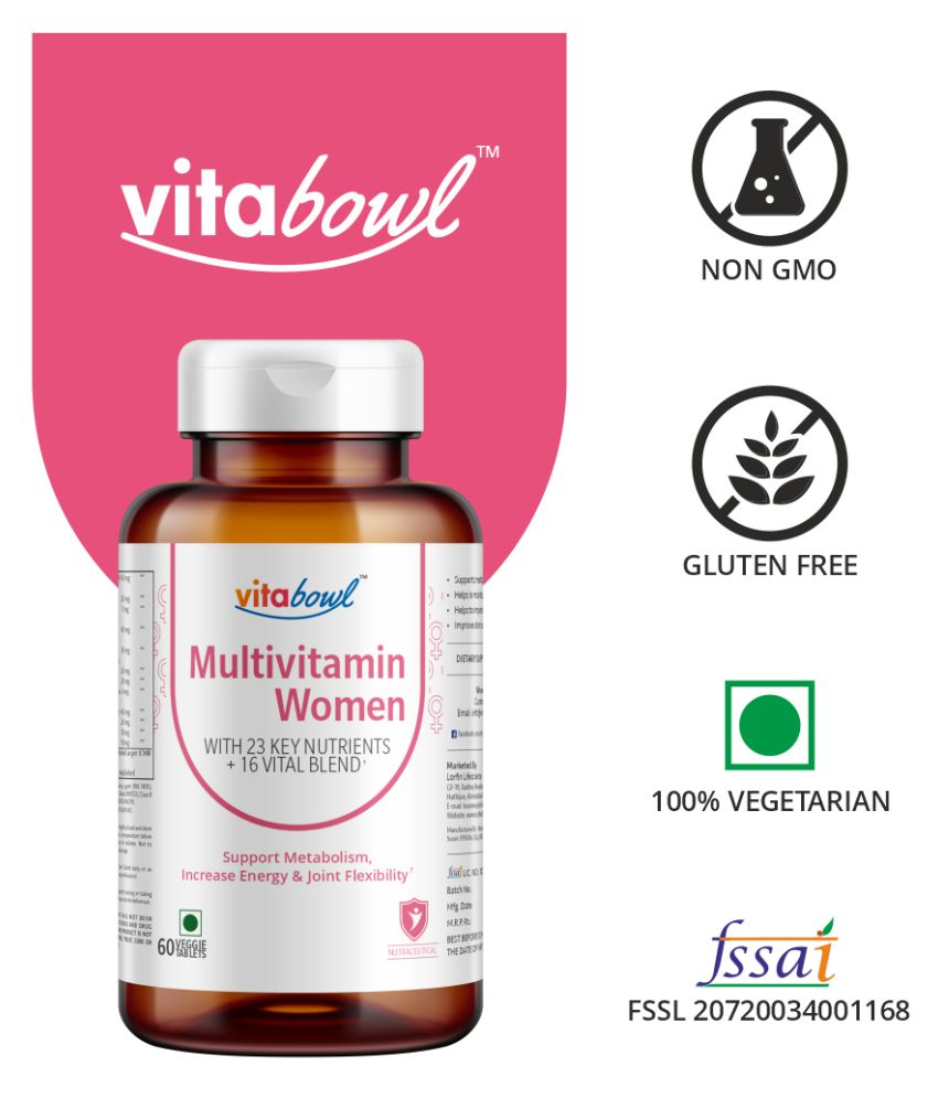 vitabowl Multivitamin Women with 23 Key Nutrients & 16 Vital Blend for