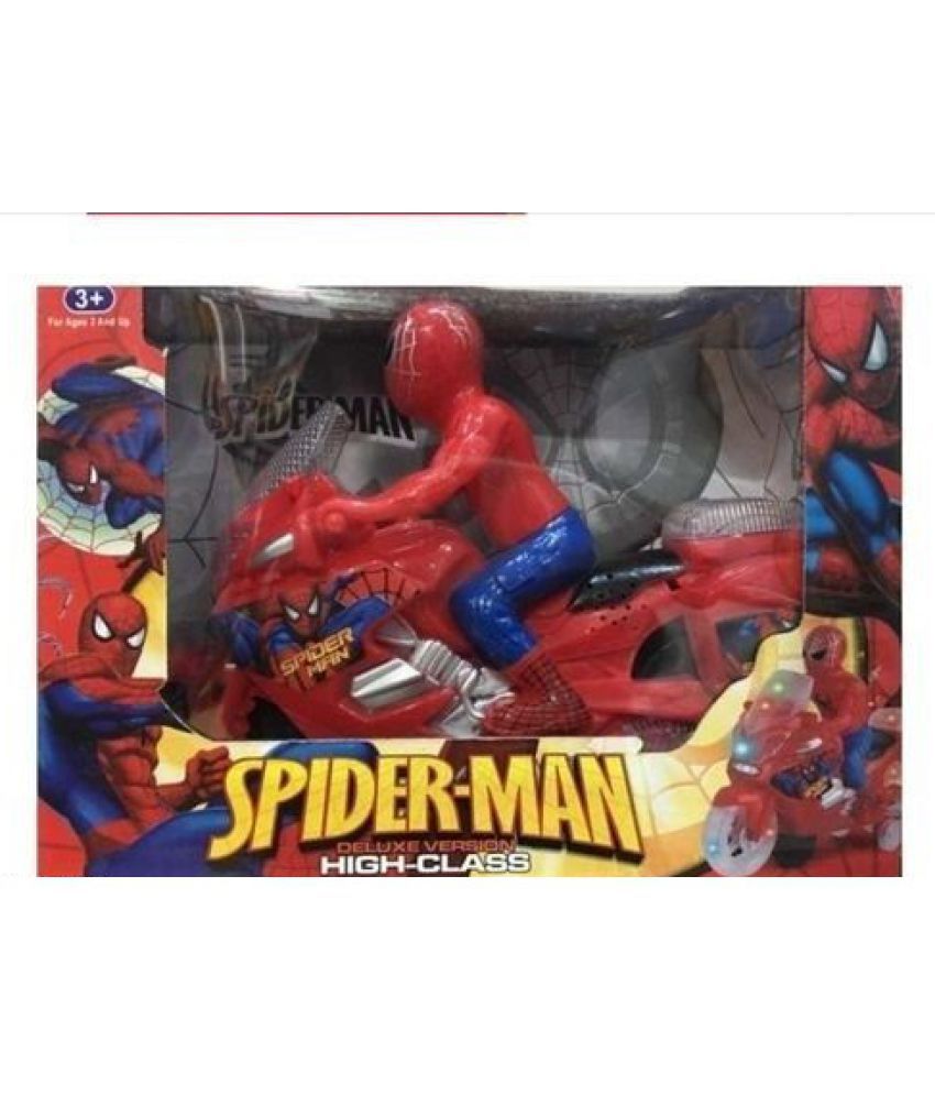 Battery Operated Spiderman Motorcycle Toys for Kids (Multicolor) - Buy Battery Operated