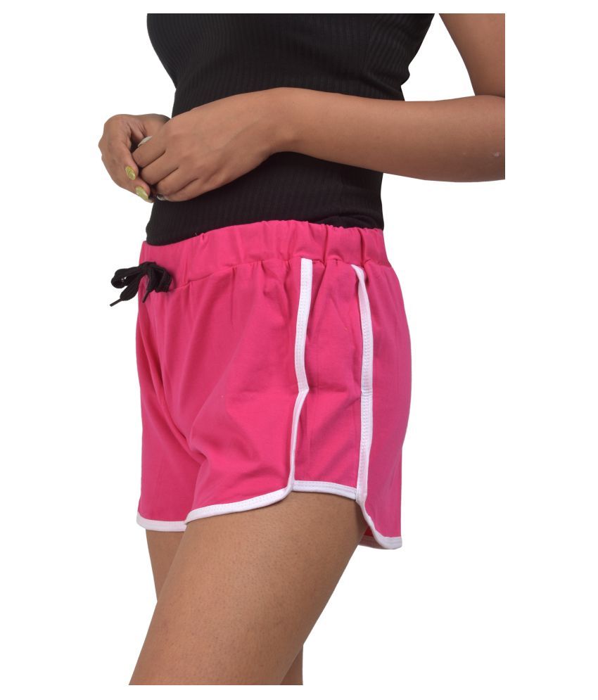Buy powermerc Cotton Hot Pants Pink Online at Best Prices in India